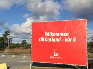 Reklam för Svenska spel på Gotland